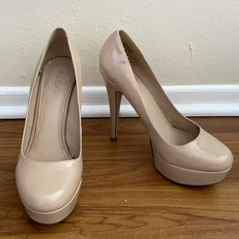 Aldo nude pump platform heels size 40